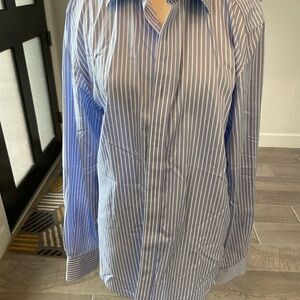 Charles Tyrwhitt Blue and White Dress Shirt Classic Stripes